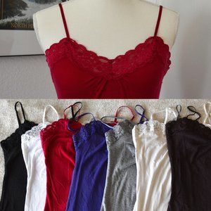 Worthington Red Lace Stretch Camisole with Adjustable Straps Size S